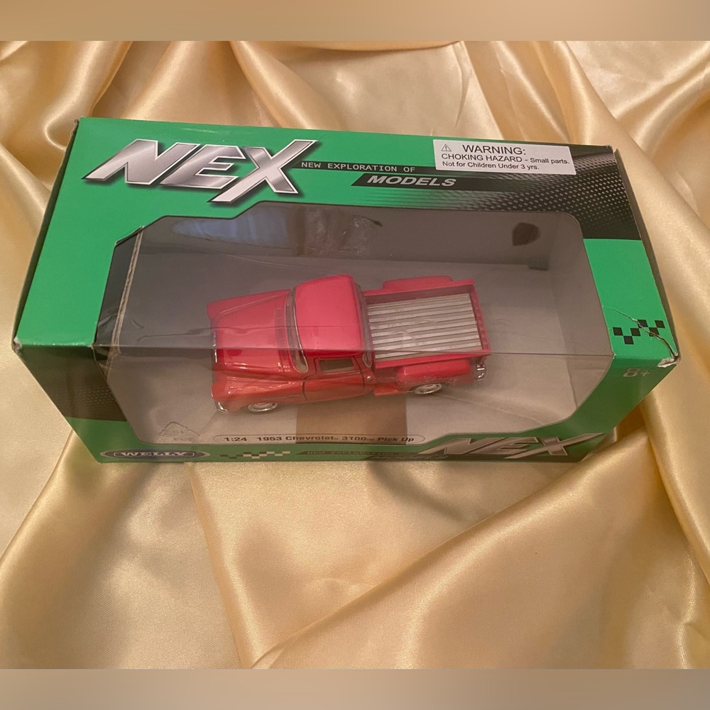 1953 NEX Red Chevrolet 3100 Scale Model Dicast Metal Pickup Truck made by Welly